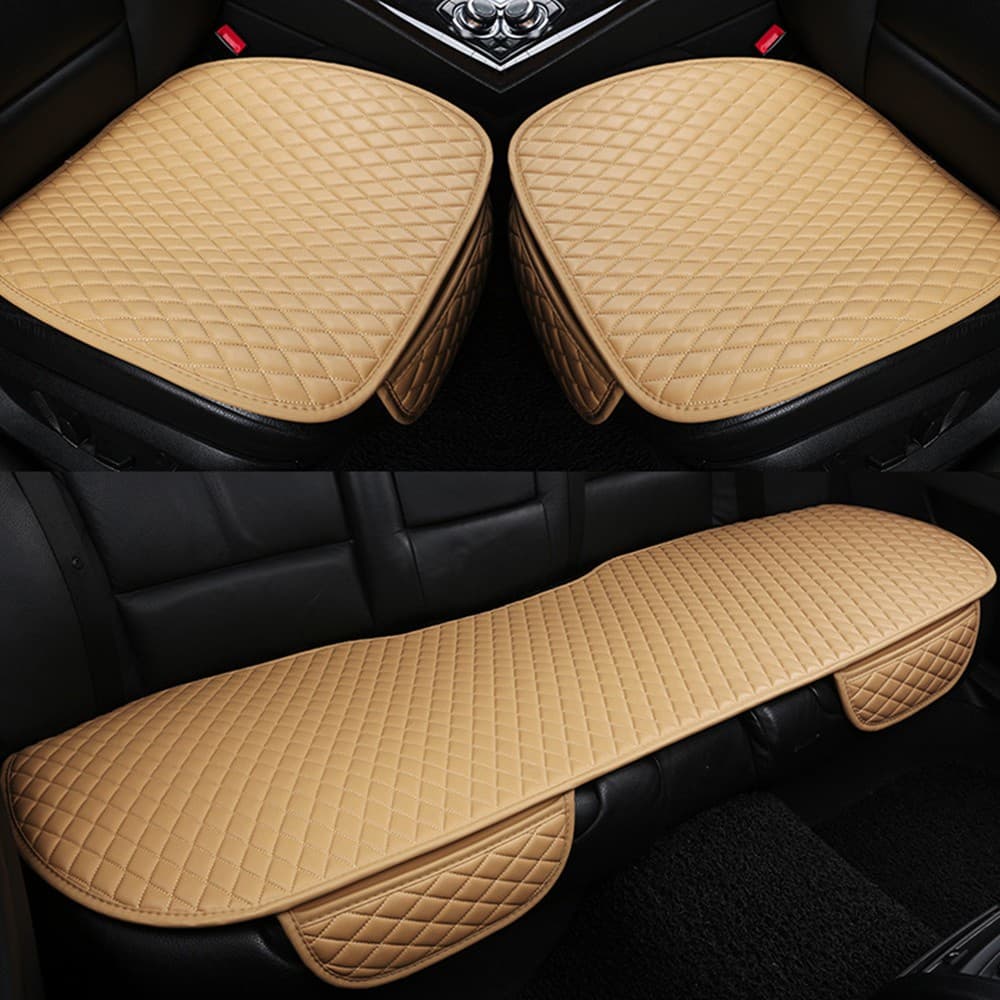 GTIOATO Almofada Do Assento Carro Universal Para A Maioria Dos Carros Capa Em Couro Automóvel Acessórios Interiores Tapete Protetor