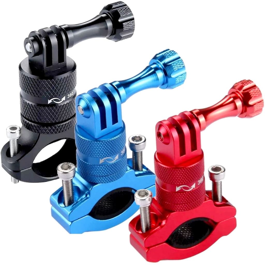 Suporte de Guidão em Alumínio 360° para GoPro e Similares. Suporte bike/moto, suporte câmera