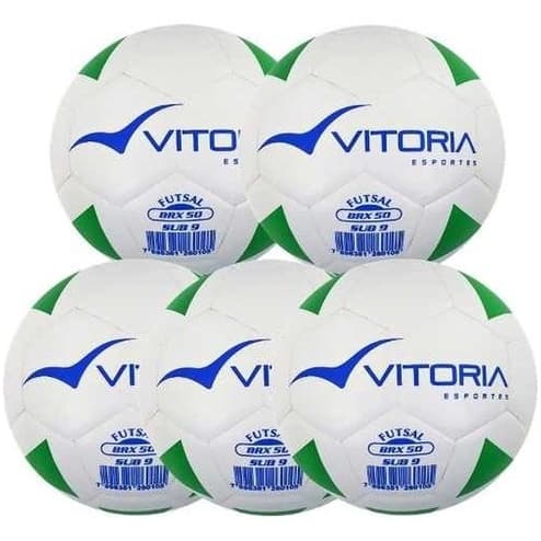 Kit 5 Bolas Futsal Vitoria Brx Max 50 Sub 9 Pré Mirim