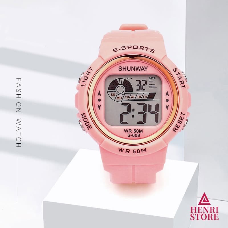 Relogio Digital Feminino Luxo Prova D Àgua 50M Lindos Led Versão Coreana Simples Tendência Esportivo Original S608