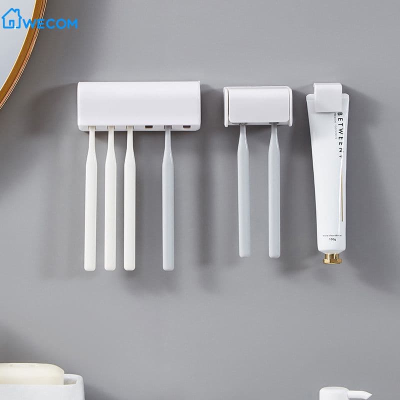Suporte Para Escova De Dentes Montada Na Parede Pasta De Dente Portátil À Prova D'água Rack De Armazenamento De Alta Qualidade Conveniente De Poeira Acessório De Banheiro