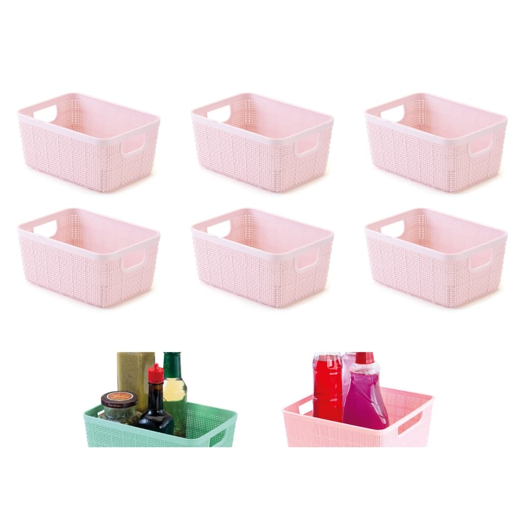 Kit Com 6 Cestos Caixas Organizadoras Home Organize 900ml