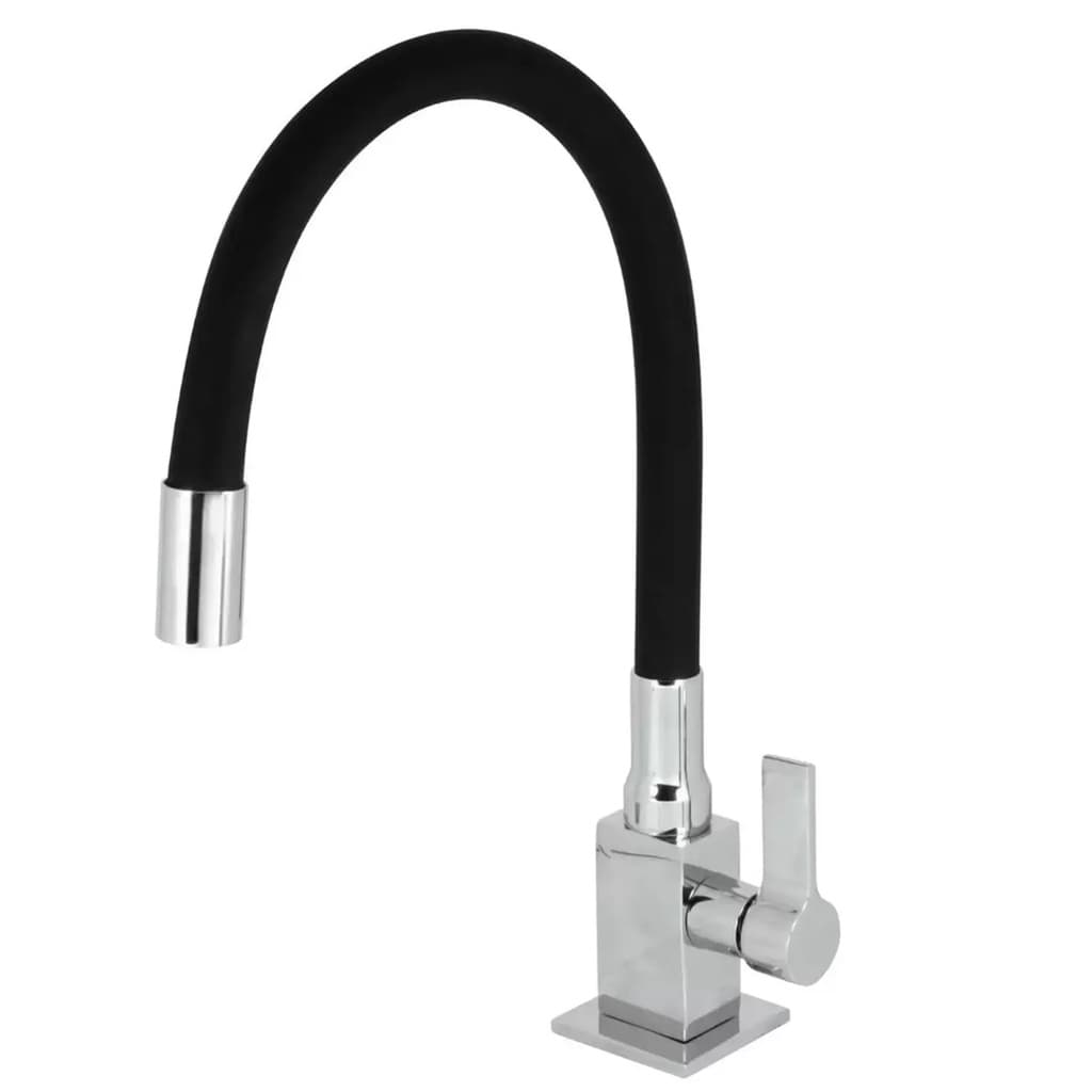 Torneira Cozinha Gourmet Flexível De Mesa Silicone Preto Alira Home