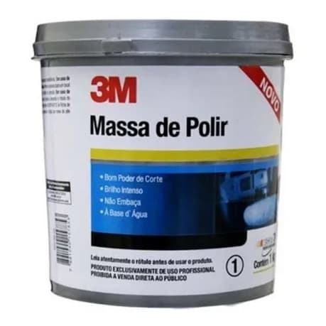 MASSA DE POLIR AUTOMOTIVA BASE AGUA PROFISSIONAL 1KG 3M ORIGINAL