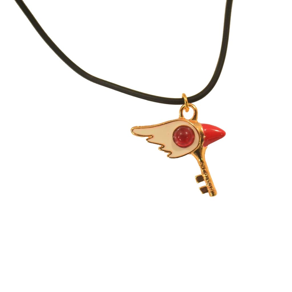 Colar Personalizado Sakura Card Captors Série de mangá Pingente Chave Sakura Criativo De Metal Corrente De Borracha Bijuteria Decorativa Presente Geek Cosplay