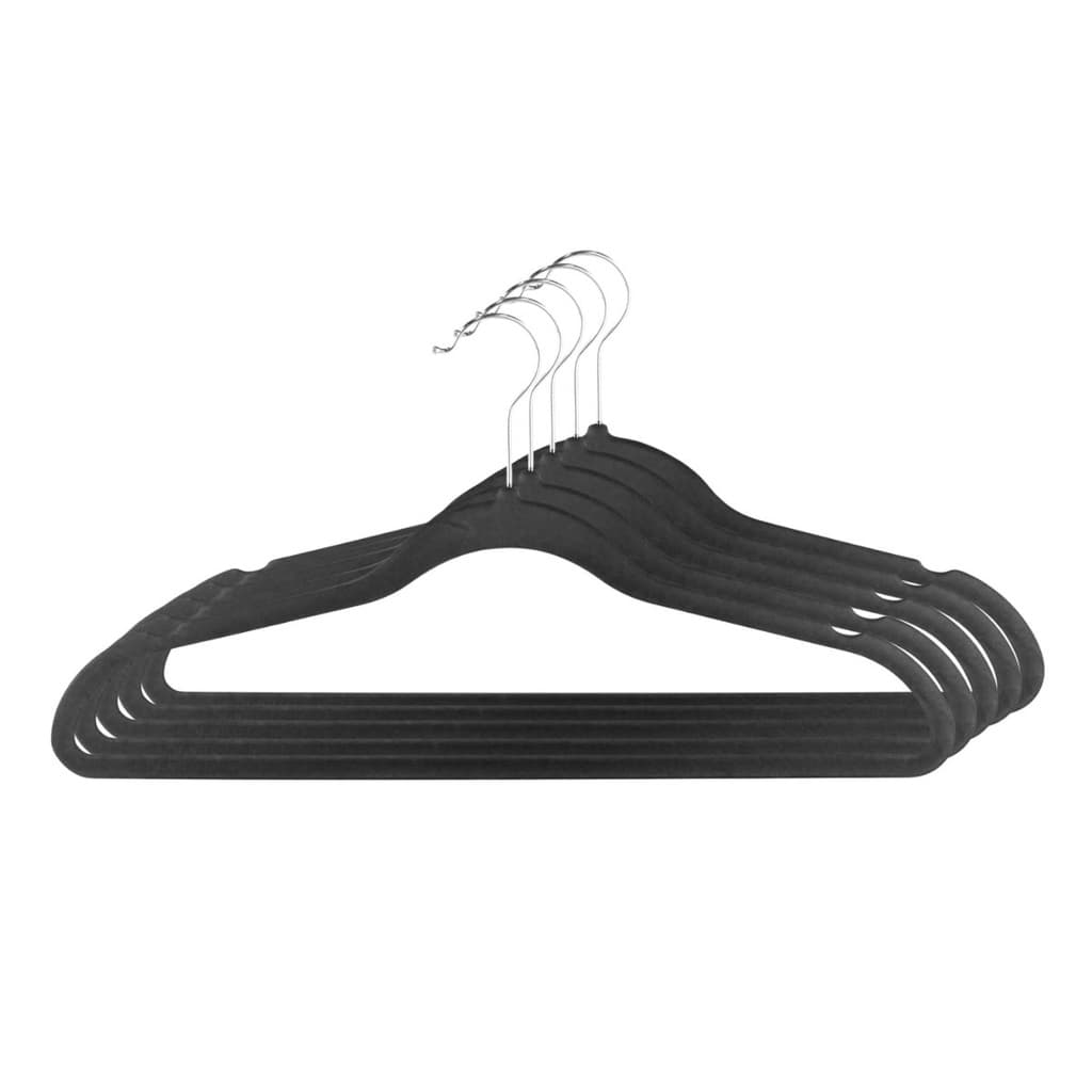 Kit 5 Cabides de Veludo Preto para Roupas Adulto - Wp Connect