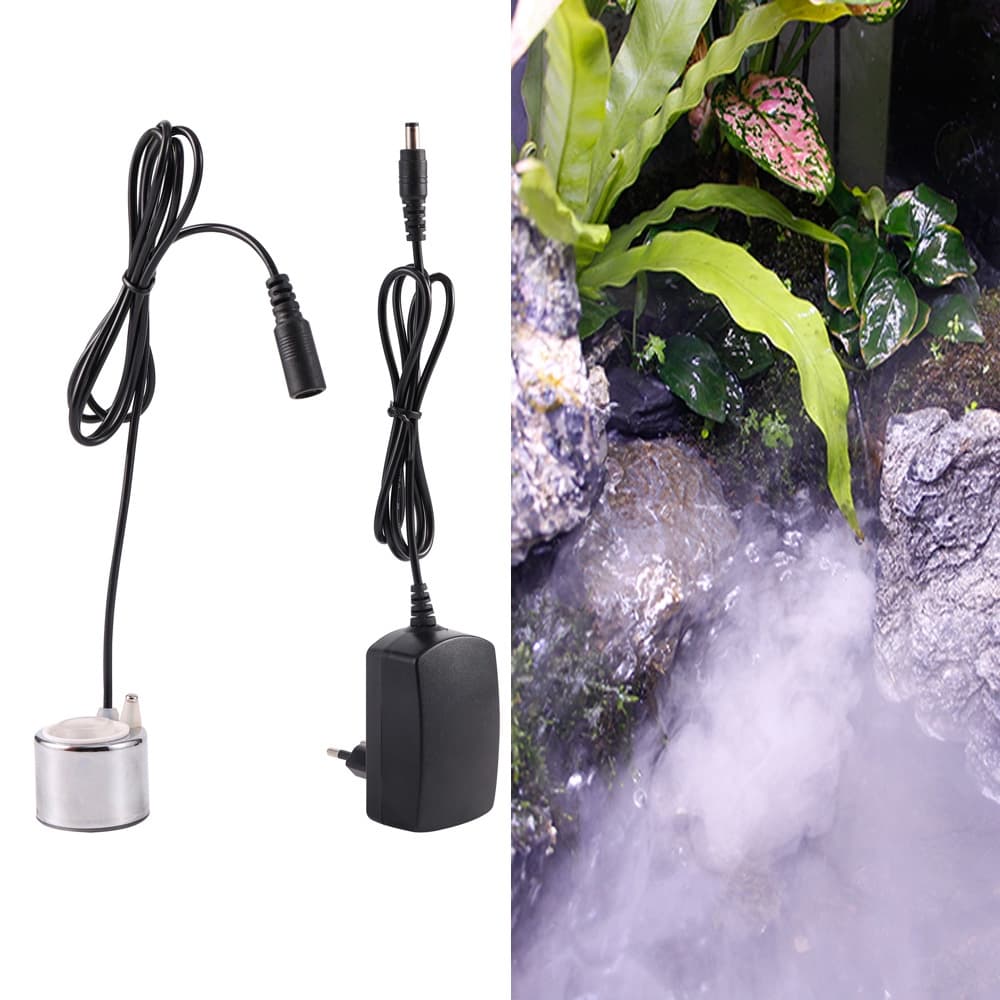 DC 24V/1A Mini Aquário Tanque De Peixes Umidificador Ultrassônico Paisagismo Nebulizador Fonte De Água Lagoa Atomizador