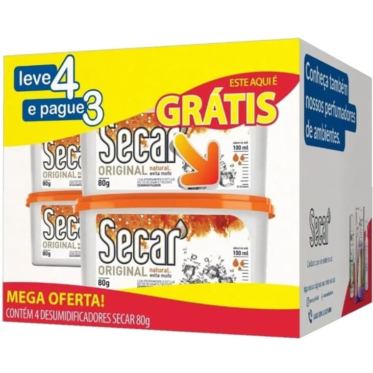 Kit Anti Mofo Desumidificador Secar Original 80g c/4 unidades