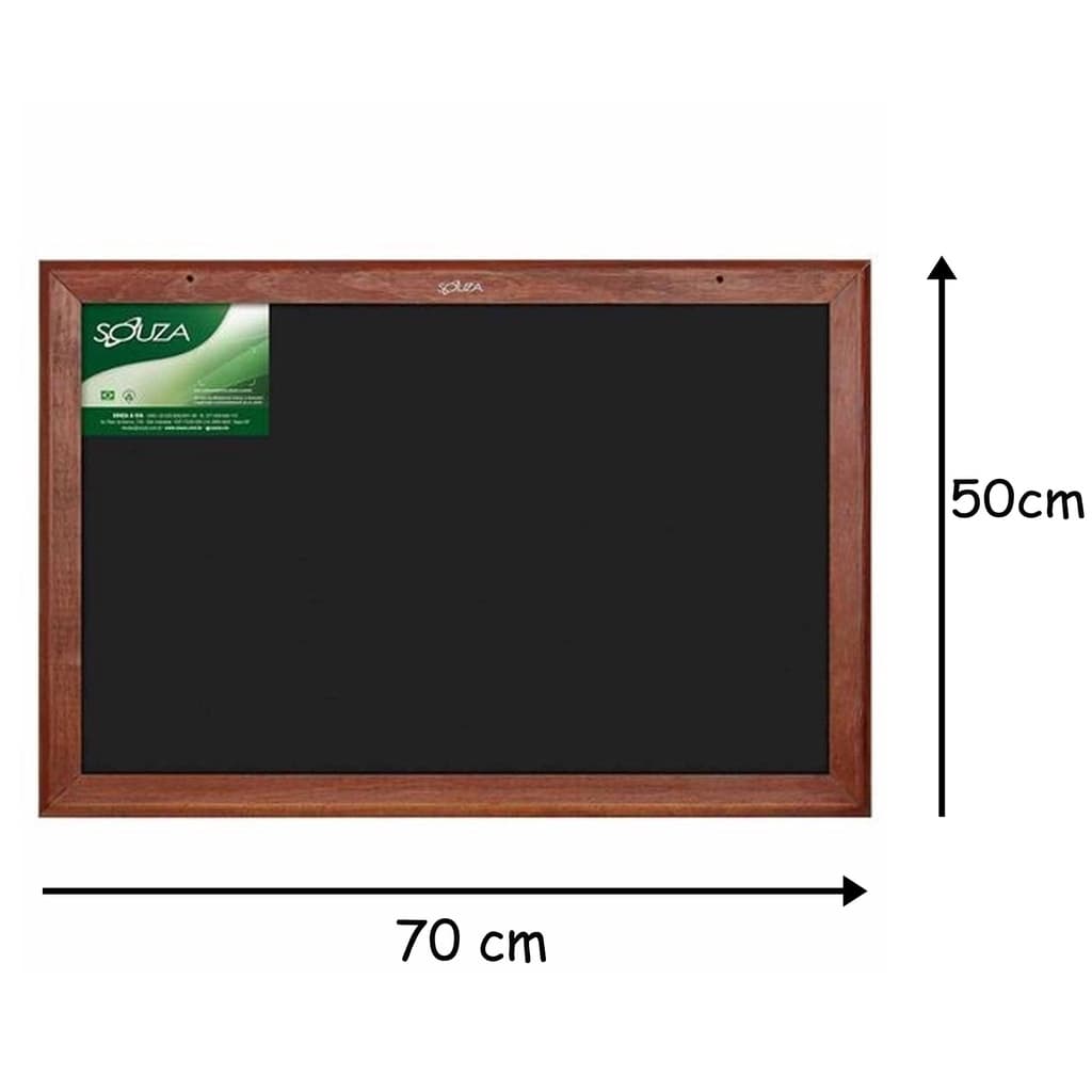 Lousa Quadro Negro 70x50cm Giz Mold. Mad. Escolar Decoração