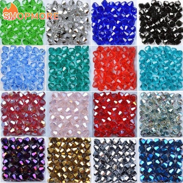 Facetadas De Cristal Bicone Facetada/Contas De Vidro De/Jóias De Bijuteria De 4mm