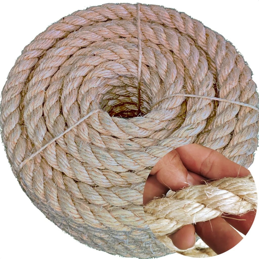 CORDA DE SISAL LASIS 20MM 20M ARTESANATO ARRANHADORES DECORAÇÃO RUSTICA JUTA