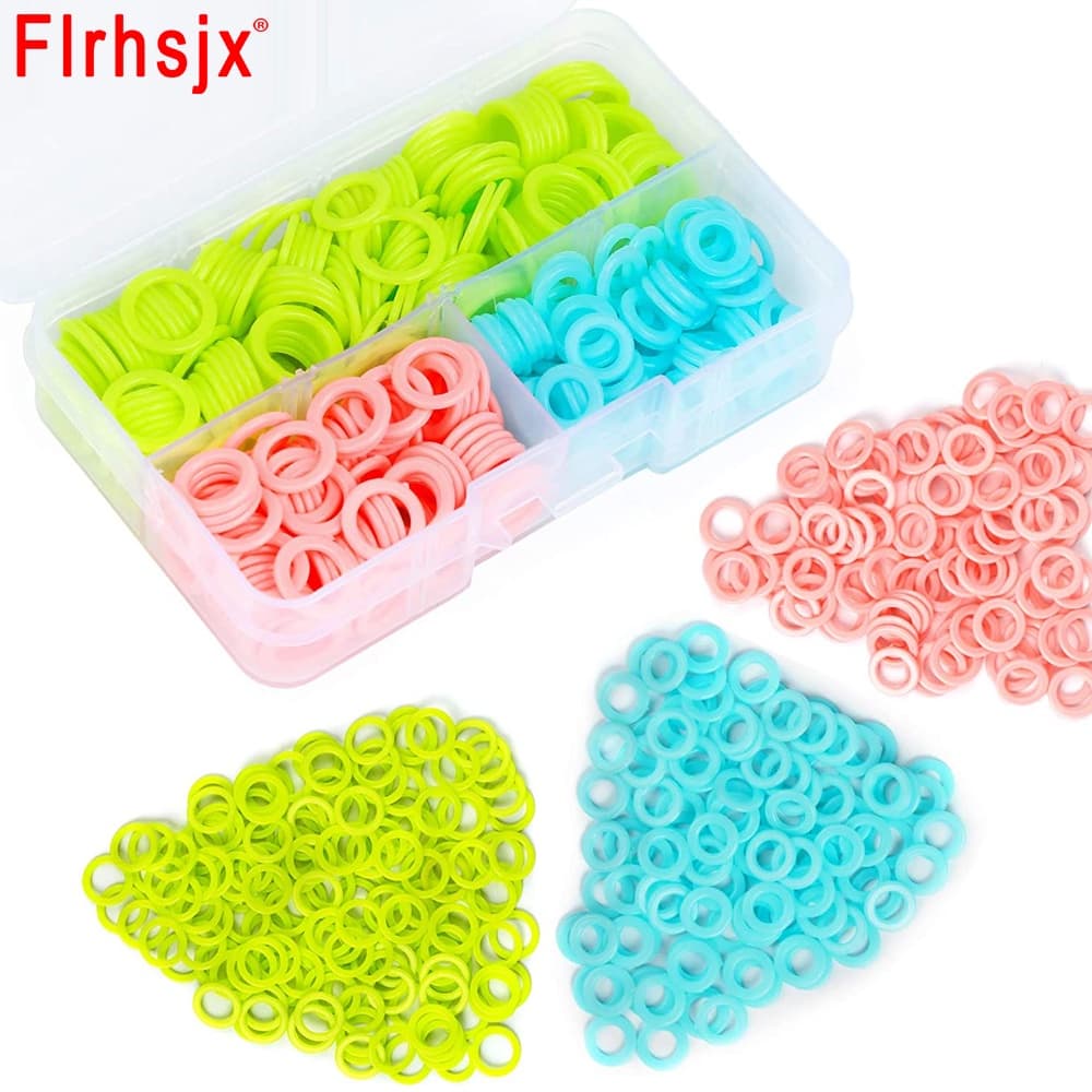 150pcs/Caixa Marcadores De Pontos De Tricô Coloridos Anéis De Travamento De Crochê Com De Armazenamento Portátil Para Acessórios De Costura