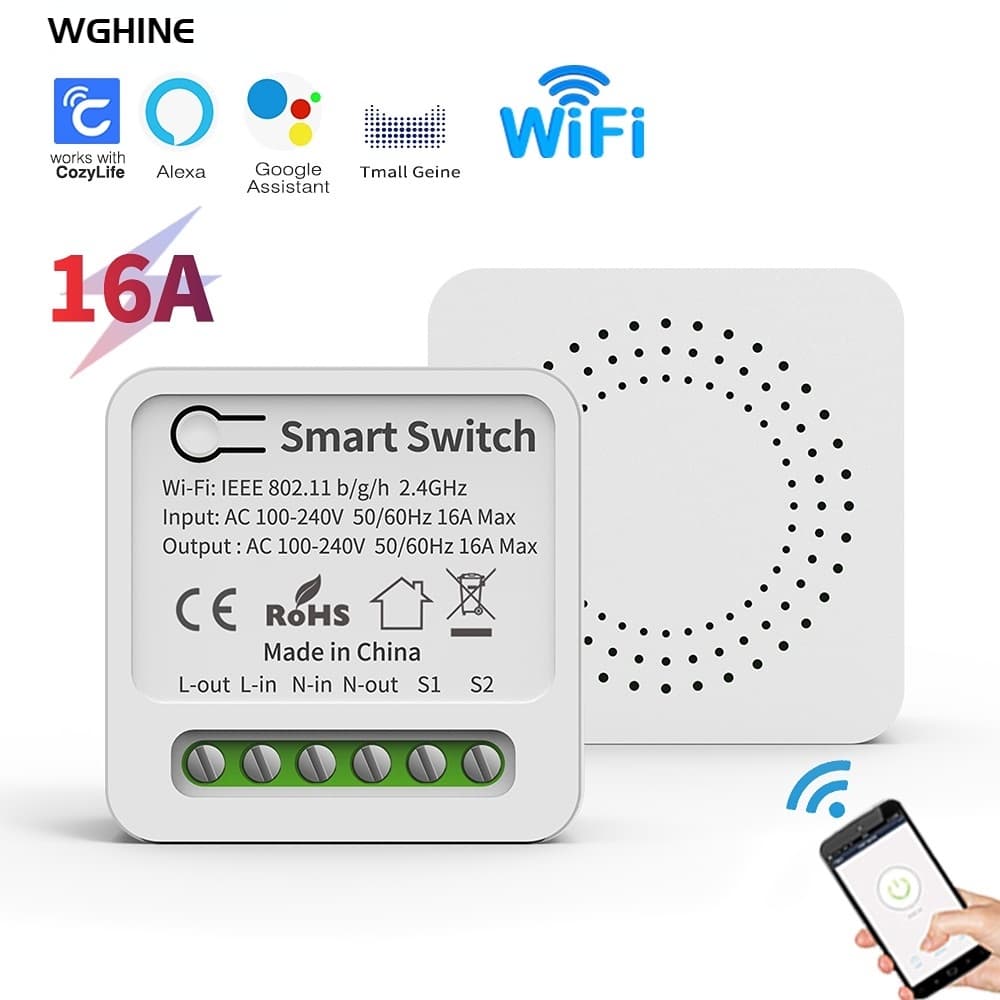 Interruptor Inteligente WiFi smart switch Suporta Cozy Life APP Suporta Controle Alexa google home