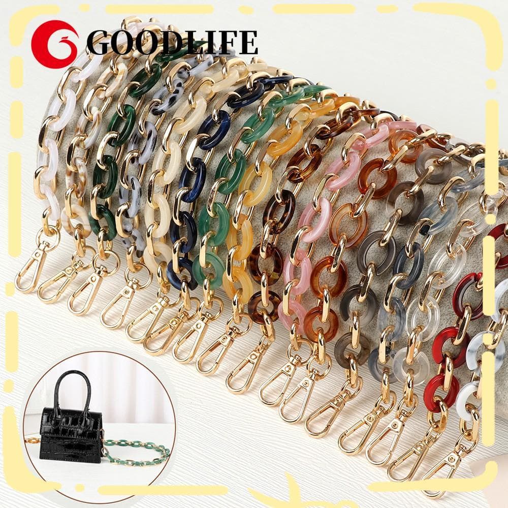Goodlife Bolsa Transversal Feminina De Resina Acrílica Substituível Destacável Com Alça De Corrente
