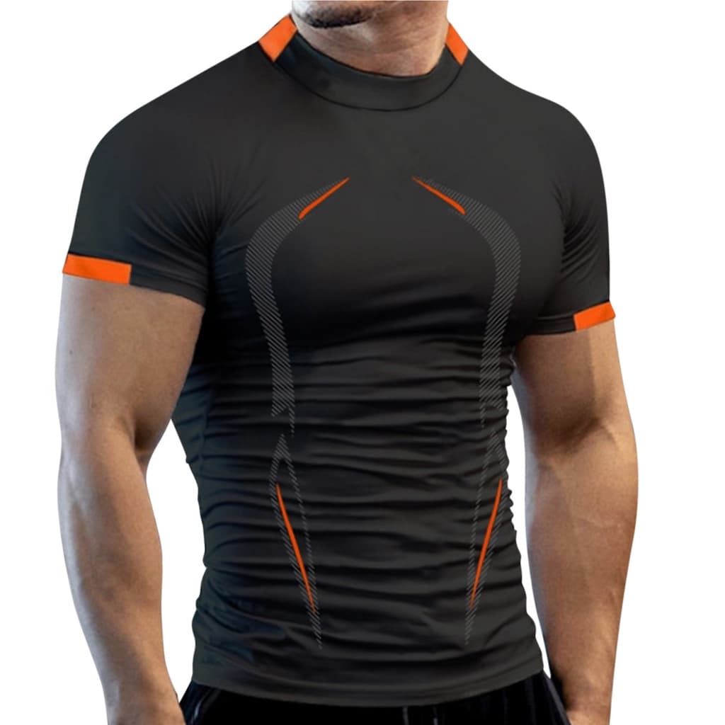 Preto Branco Vermelho Cinza Verão Ginásio Camisa Esporte T Masculina Secagem Rápida Correndo Treino Camisetas De Fitness