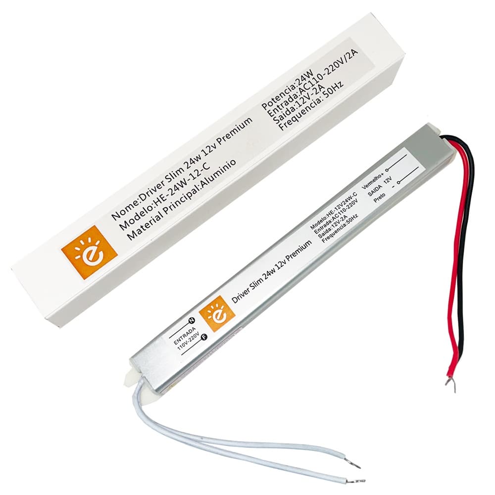 Mini Fonte Chaveada Driver Ultra Slim 2A 12V 24W Potência Real Bivolt Automática Garantia 24 meses