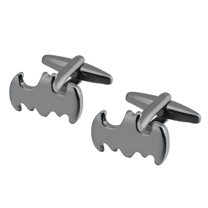 Abotoaduras de Metal Ugyen em Forma de Morcego Curvado, Abotoaduras Francesas de Morcego, Abotoaduras