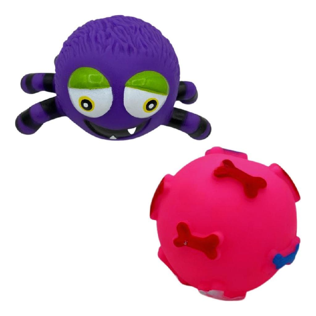 Kit Com 2 Brinquedos Para Seu Pet - Bolinha E Aranha