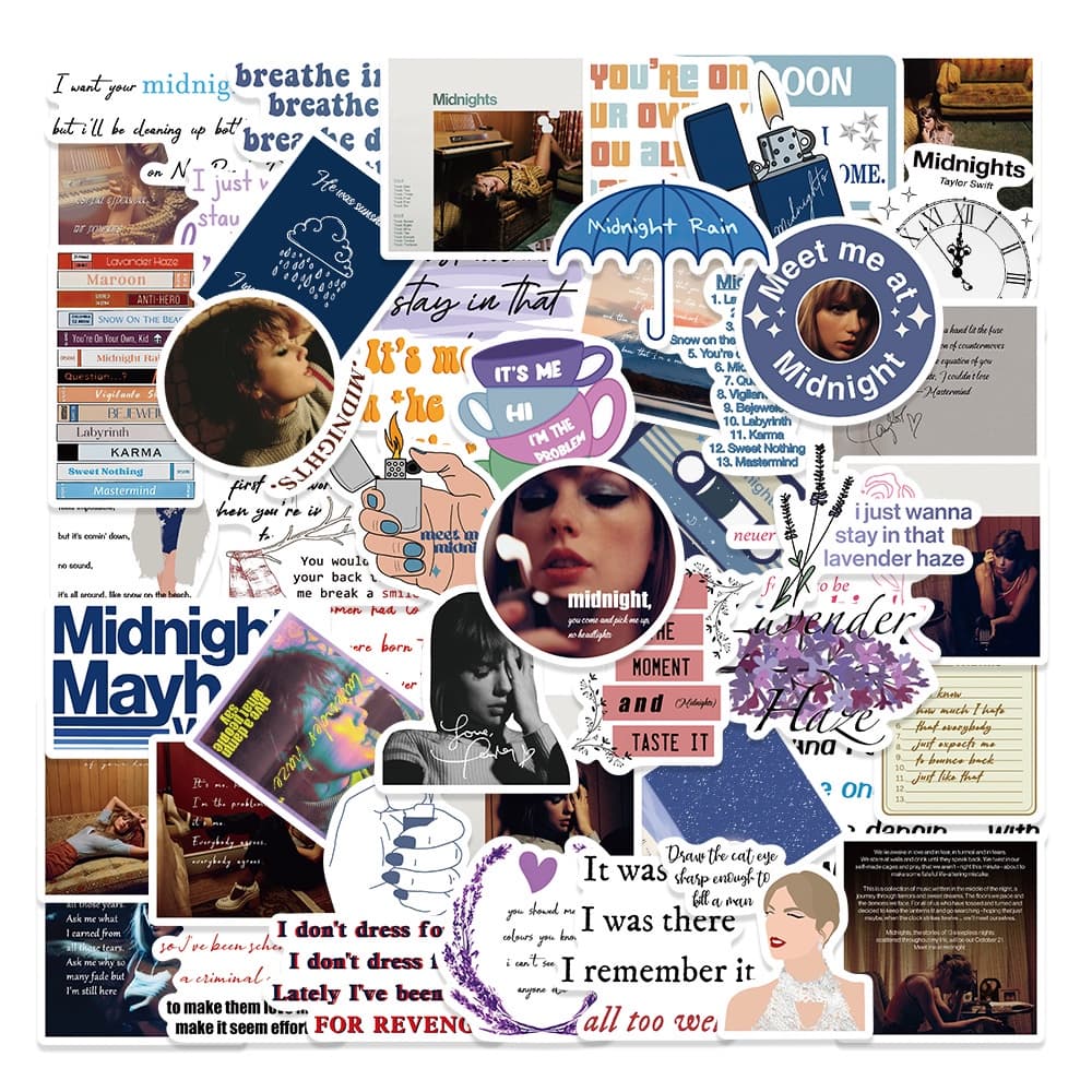Adesivos 50 Peças Pacote Taylor Alison Swift Meias À Prova D'água PVC Bagagem Skate Guitarra Papelaria Graffiti Adesivo