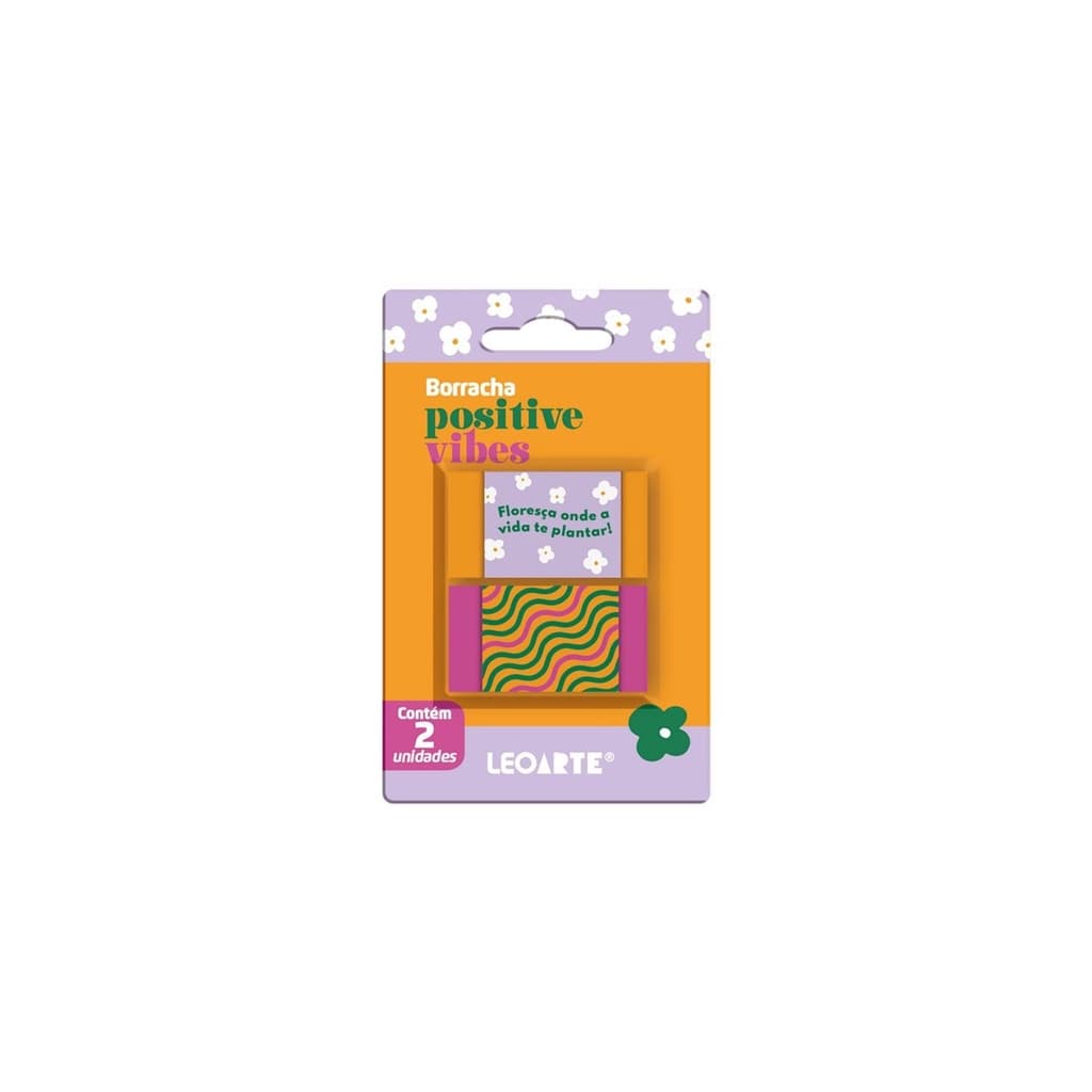 Borracha Positive Vibes Flores c/2 un - LeoArte