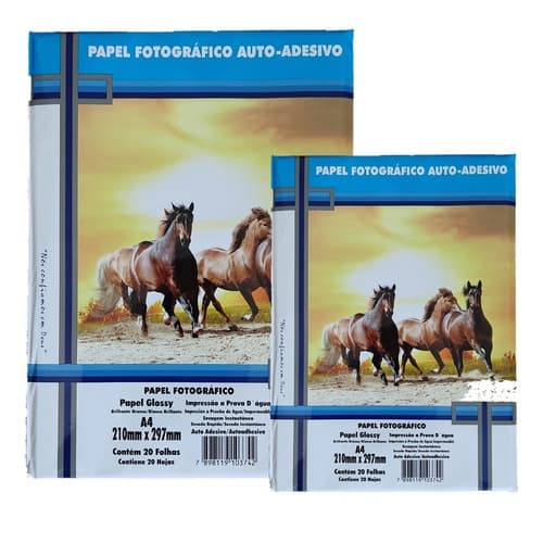 Papel Fotográfico Adesivo 130g A4 Glossy Papel Adesivo MasterPrint  40 Folhas