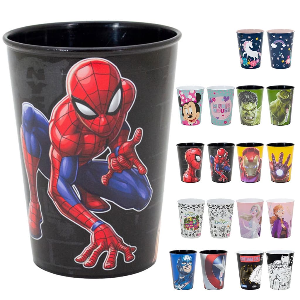 Copo caneca Infantil 320 ml de Plástico Personagens Suco Água