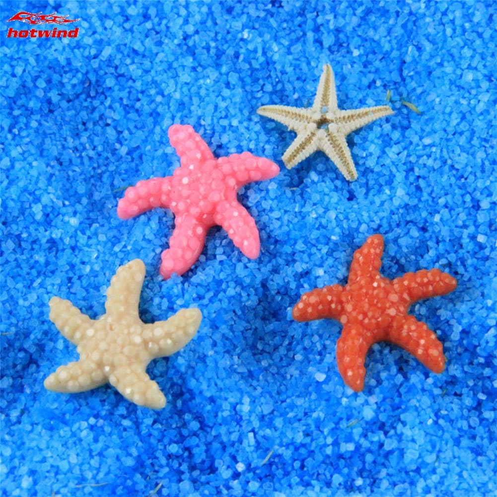 Mini Resina Fofa Multicolor Estrela Do Mar Miniatura De Peixes Aquário Decoração De Ornamentos