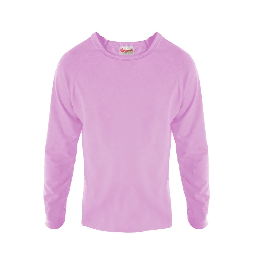 Camiseta Básica Infantil Manga Longa Feminina Tamanhos 4 ao 12 Sortidas