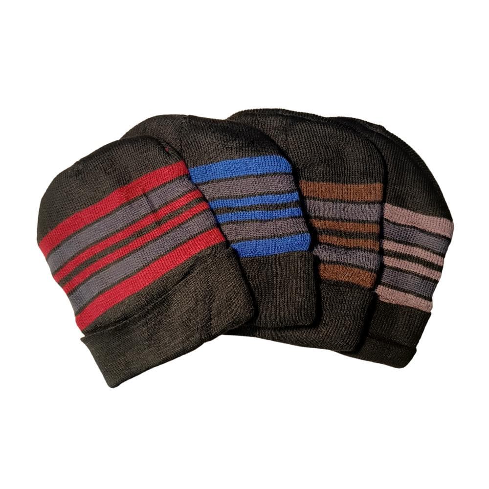 Touca Térmica Gorro de Inverno Listrado com Forro GR62223