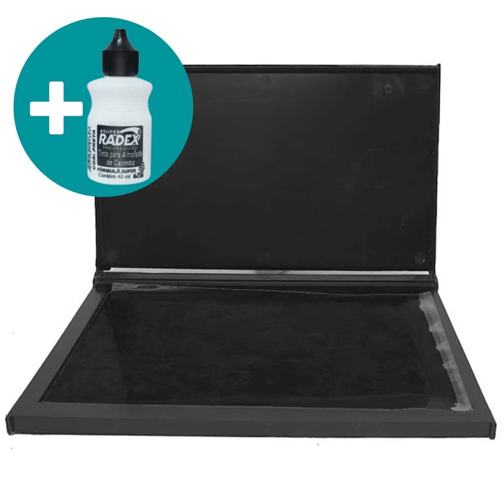 Almofada Carimbos Grandes N4 Preto Com Tinta Inclusa