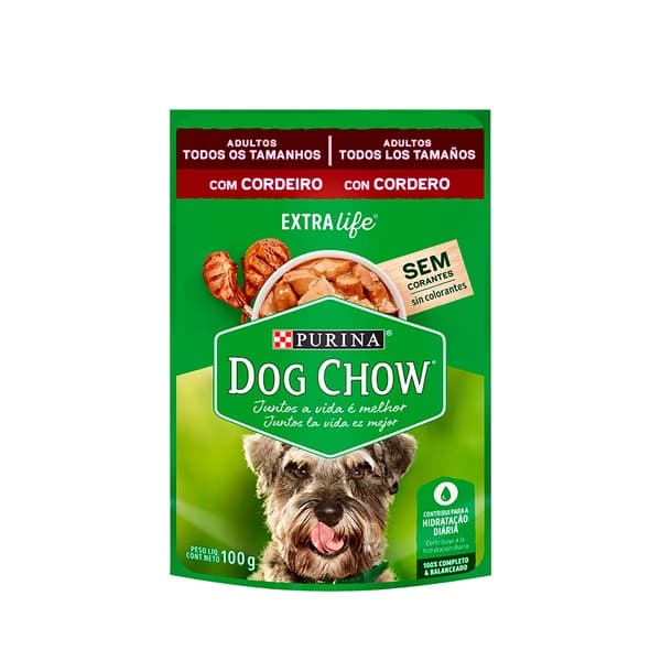 DOG CHOW SACHÊ ADULTOS TODOS OS TAMANHOS CORDEIRO 100G