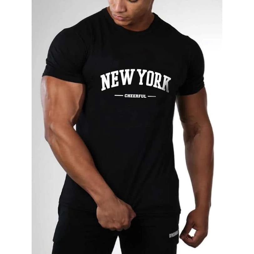 Camiseta Masculina Algodão 30.1 Estampada Camisa Masculina NY