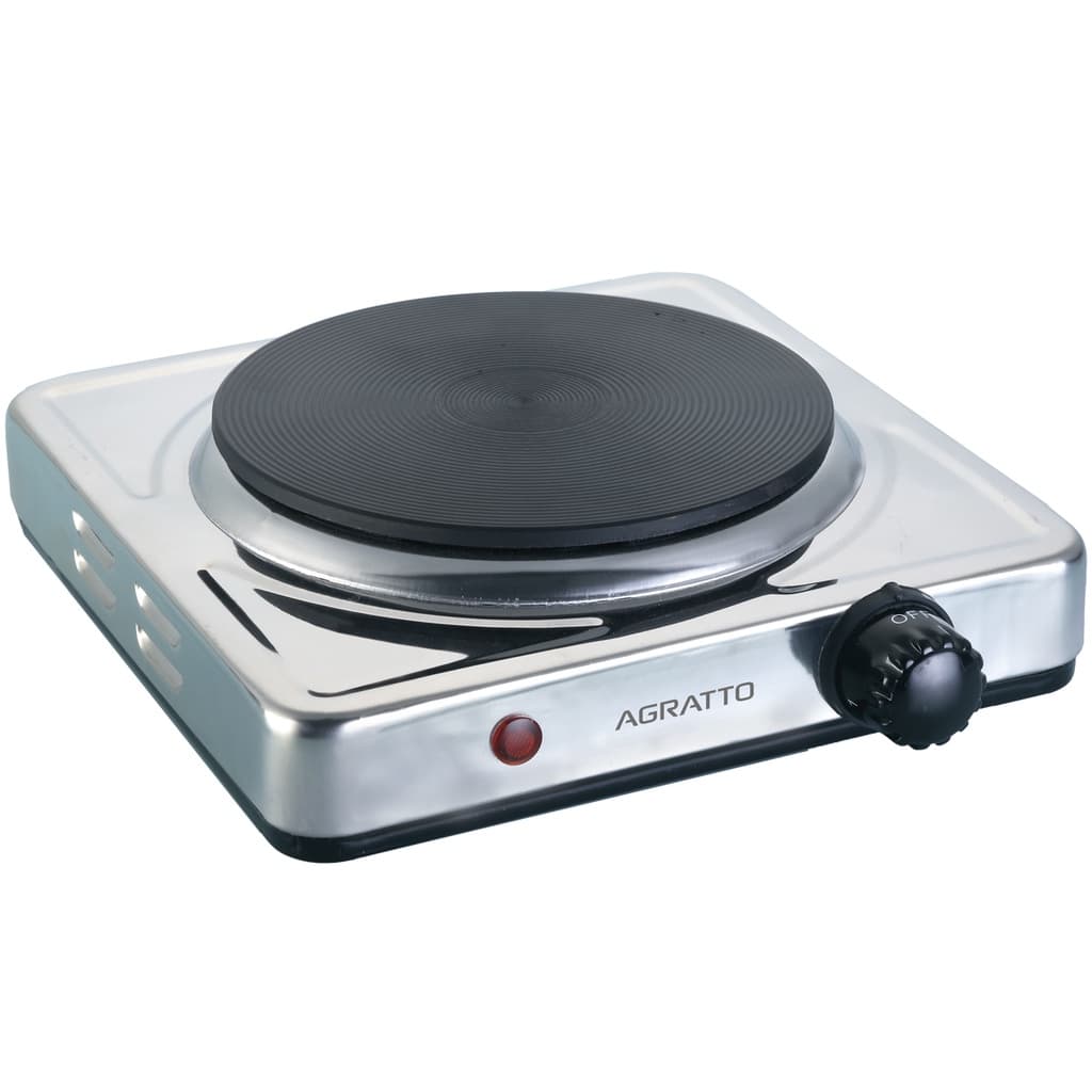 Fogão Fogareiro Elétrico Portátil 1 Boca 1500W de Mesa Camping Temperatura Regulável 220V Agratto