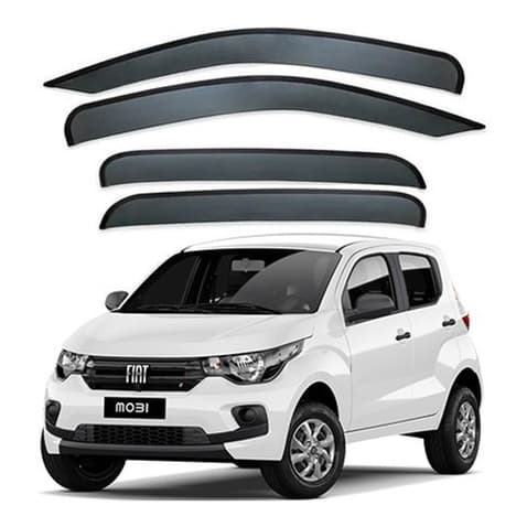 Calha De Chuva Defletor Chuva Fiat Mobi 2016 A 2019 4 Portas Acrílico Fume 50.003A