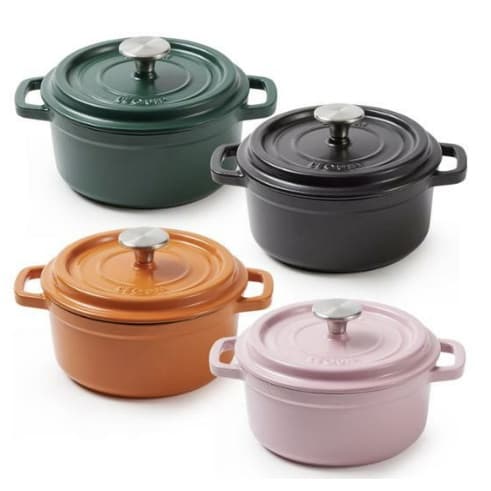 LEQUIP , Forno Holandês Colorido De Dutch Coberto De Ferro Fundido Esmaltado Com Tampa , Panela Holandesa , 18 Cm , LPI-