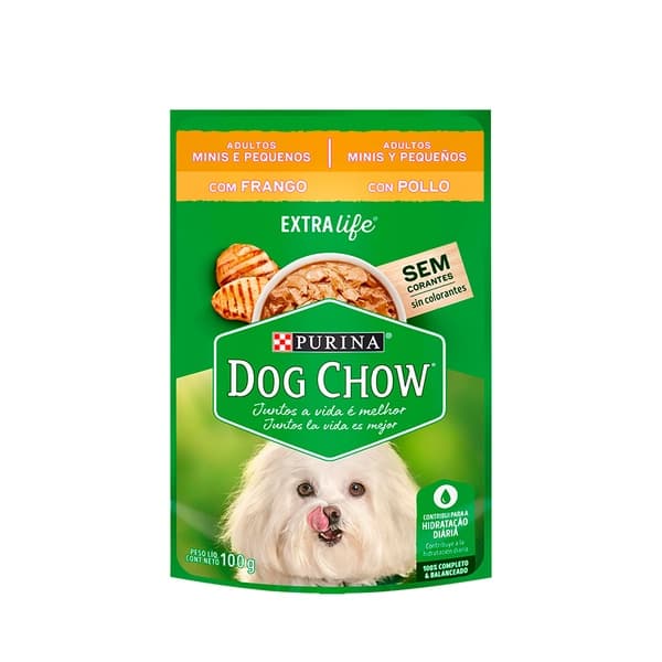 DOG CHOW SACHÊ ADULTOS MINI E PEQUENO FRANGO 100G