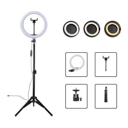 Ring Light Led Smd Completo Luz Led Portátil 10 12 Polegadas C/ Tripé 1.10m Bivolt Iluminação Studio
