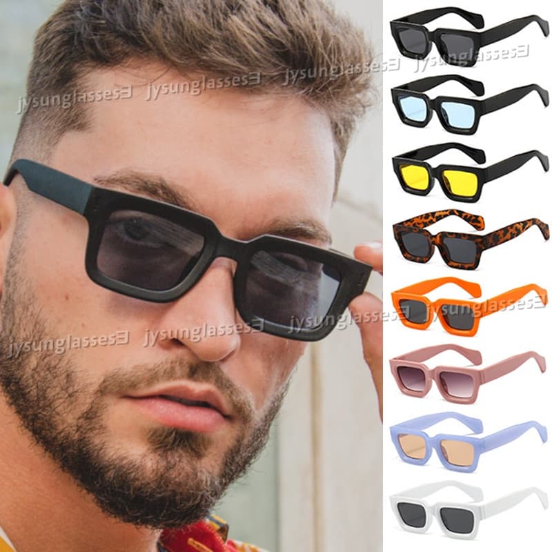 Novo Óculos De Sol Europeu E Americano Retrô Quadrado Punk Neutro Pretos Para Homens Mulheres Sombreador