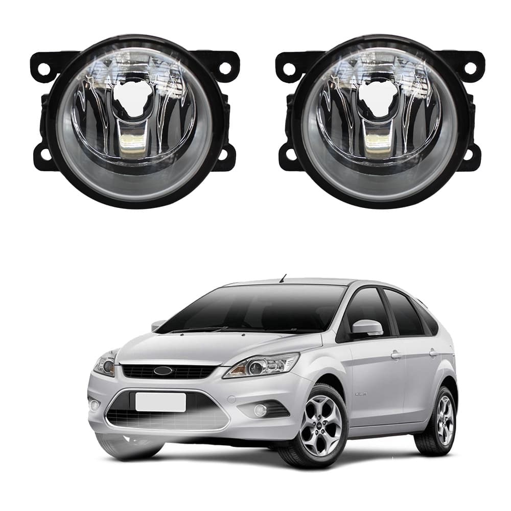 Farol de Milha Focus Hatch Sedan 2009 a 2015 Par Farol Auxiliar de Carro Lente Vidro Neblina Automotivo