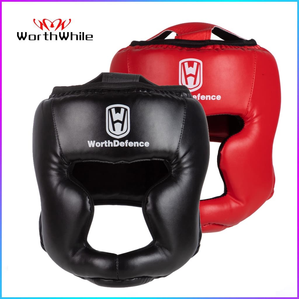 Capacete De Boxe De Kick Worthdefence PU Karate Muay Thai Guantes De Boxeo Combate Livre MMA Sanda Homens Mulheres Treinamento Equipamento Para Crianças Adultas