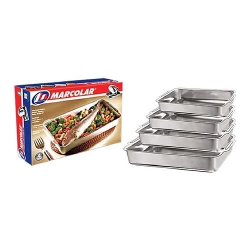 Assadeira Alta Retangular C/abas 4pçs Marcolar