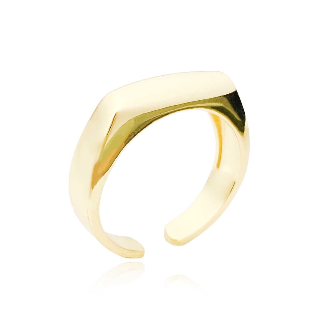 Anel Feminino Elegance Banhado a Ouro 24k Ajustável Liso