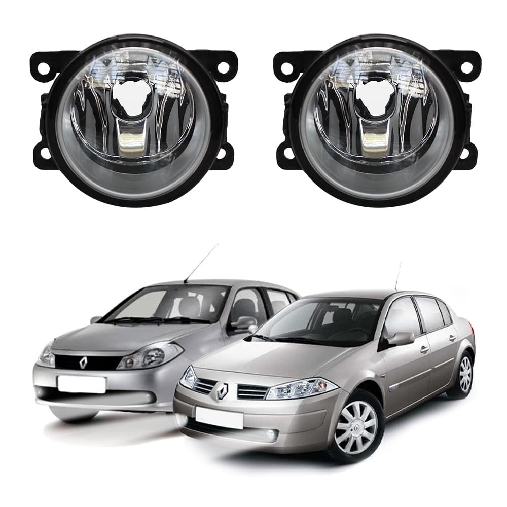 Farol de Milha Megane 2006 a 2013 Symbol 2009 a 2013 Par Farol Auxiliar de Carro Lente Vidro Neblina