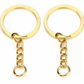 Argola para chaveiro italiana com corrente + Argola Elo - Kit com 10 unidades