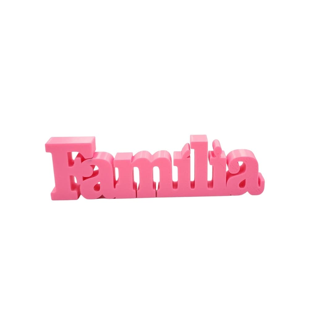 Palavra Decorativa Familia 12,5 x 3,5 x 1,0 Rosa