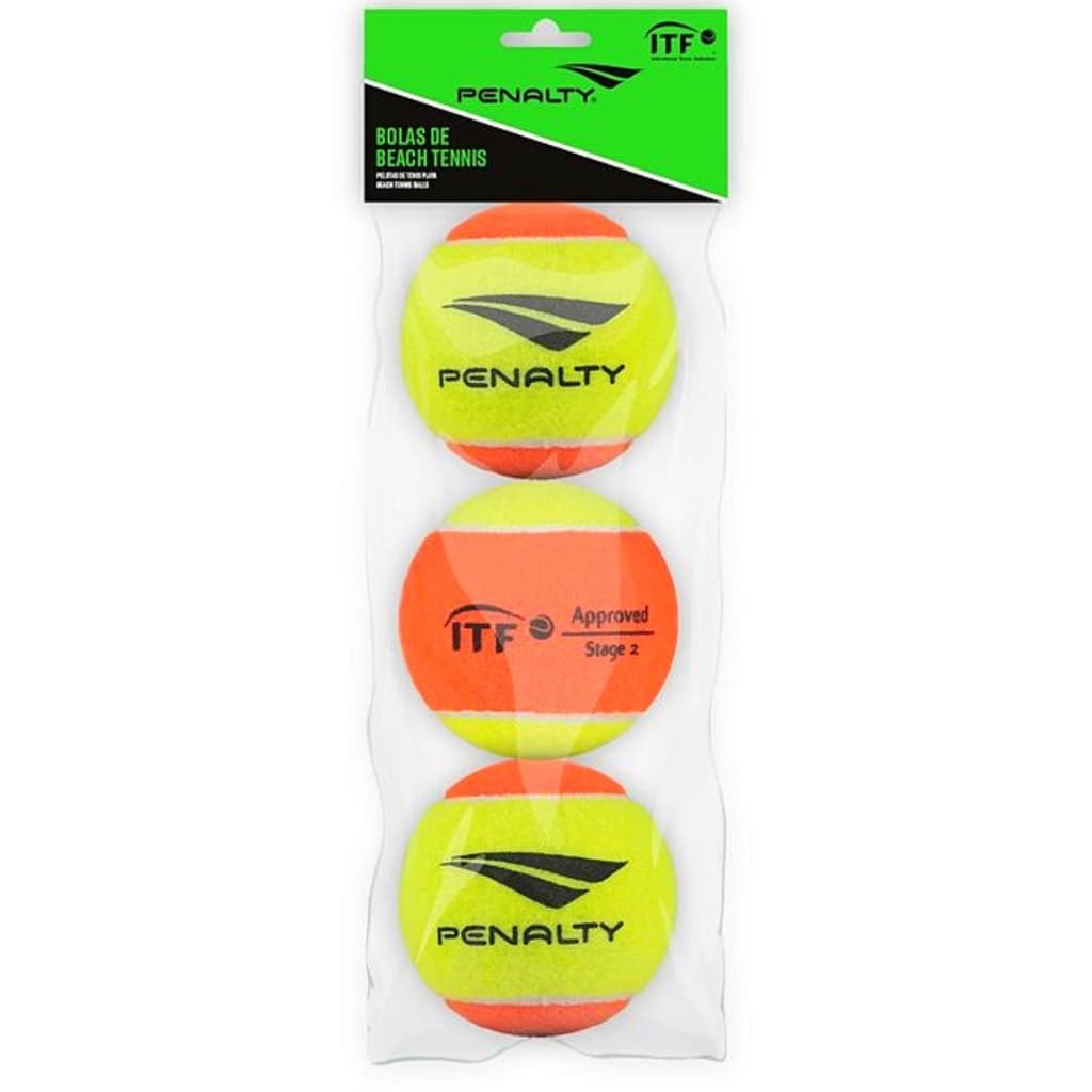 Bola De Beach Tennis Penalty Kit Com 3 Und Bolinha Praia Pro Stage 2 Original
