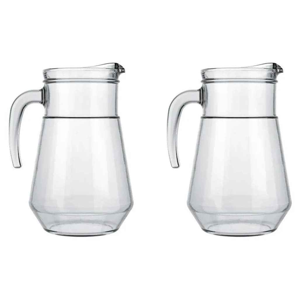 Jogo 2 Jarra De Vidro Jarra Bar Suco Agua Refri Nadir 1,5 L