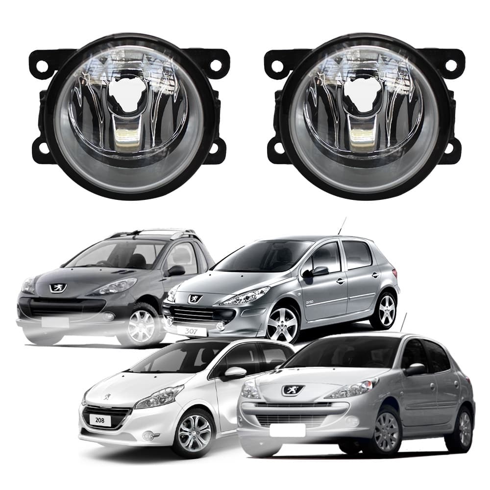 Farol de Milha Peugeot 207 208 307 Hoggar Par Farol Auxiliar de Carro Lente Vidro Neblina Automotivo