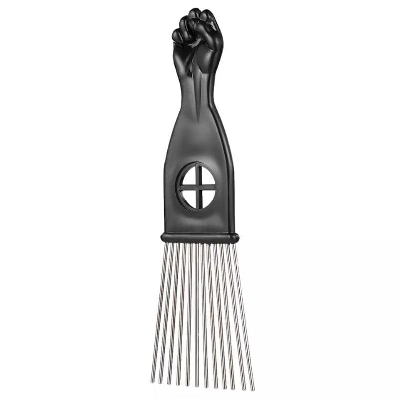 Pente Garfo Aço Afro Black Power Dentes De Aço