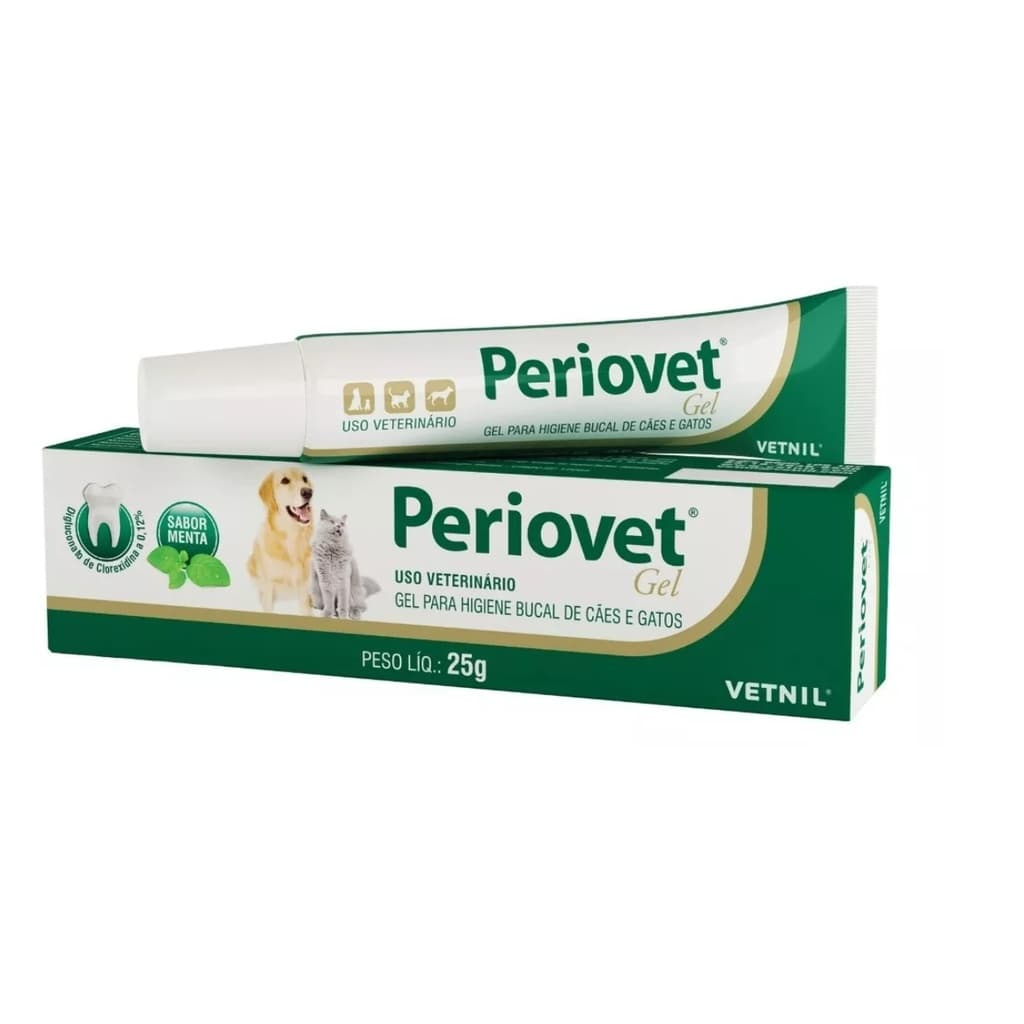Periovet Gel Higiene Bucal Pasta Dentes 25g Vetnil Cão Gato
